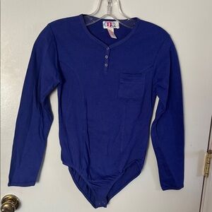 One Step Up Vintage Kids Henley bodysuit  size 14/16